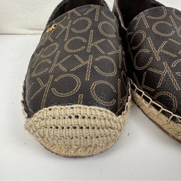 CALVIN KLEIN Women's Vez CK Monogram Espadrilles Size 8.5 Espresso Rubber - Picture 8 of 10